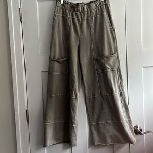 100% cotton wide pants-size L
